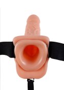 Proteza-HOLLOW STRAP-ON W BALLS 9"""" FLESH Fetish Fantasy