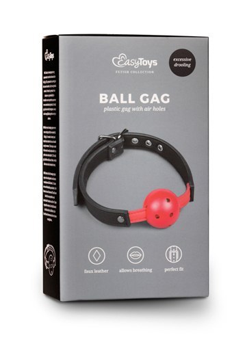 Knebel-Ball Gag With PVC Ball - Red Easytoys