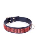 Fetish Boss Series Collar with crystals 3 cm Red Line Fetish Boss Series