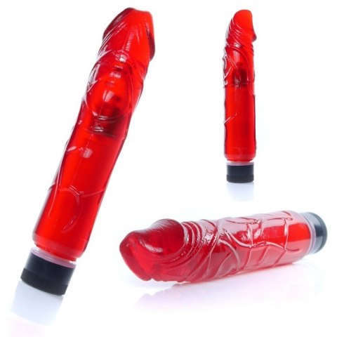 Wibrator realistyczny jak penis naturalny 22cm czerwony Boss Series Easy-Love