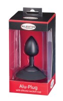 MALESATION Alu-Plug with suction cup medium, black Malesation