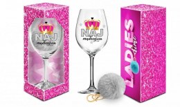 LADIES TIME - kieliszek do wina Signoria 700ml + pompon - Najmądrzejsza BGtech