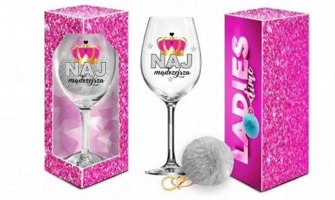 LADIES TIME - kieliszek do wina Signoria 700ml + pompon - Najmądrzejsza BGtech