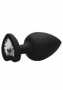 Diamond Heart Butt Plug - Extra Large - Black Ouch!