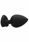 Diamond Heart Butt Plug - Extra Large - Black Ouch!