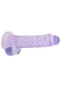 8" / 20 cm Realistic Dildo With Balls - Purple RealRock