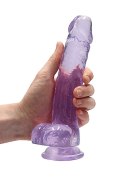 8" / 20 cm Realistic Dildo With Balls - Purple RealRock