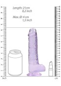 8" / 20 cm Realistic Dildo With Balls - Purple RealRock