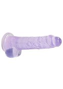 8" / 20 cm Realistic Dildo With Balls - Purple RealRock