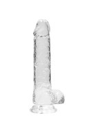 8" / 20 cm Realistic Dildo With Balls - Transparent RealRock