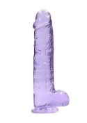 9" / 23 cm Realistic Dildo With Balls - Purple RealRock