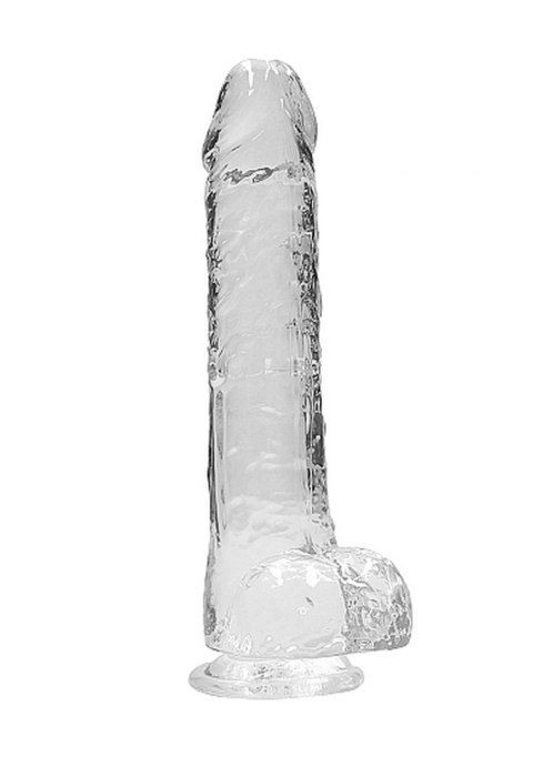 9" / 23 cm Realistic Dildo With Balls - Transparent RealRock