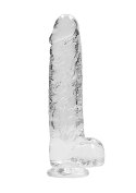 9" / 23 cm Realistic Dildo With Balls - Transparent RealRock