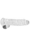 9" / 23 cm Realistic Dildo With Balls - Transparent RealRock