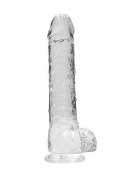 9" / 23 cm Realistic Dildo With Balls - Transparent RealRock