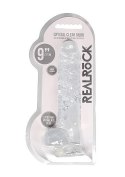 9" / 23 cm Realistic Dildo With Balls - Transparent RealRock