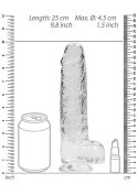 9" / 23 cm Realistic Dildo With Balls - Transparent RealRock