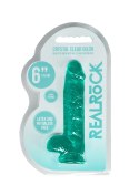 6"" / 15 cm Realistic Dildo With Balls - Turquoise RealRock