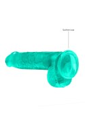 6"" / 15 cm Realistic Dildo With Balls - Turquoise RealRock