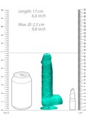 6"" / 15 cm Realistic Dildo With Balls - Turquoise RealRock