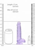 6" / 15 cm Realistic Dildo With Balls - Purple RealRock