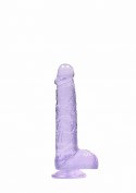 6" / 15 cm Realistic Dildo With Balls - Purple RealRock