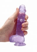 6" / 15 cm Realistic Dildo With Balls - Purple RealRock