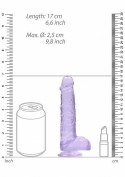 6" / 15 cm Realistic Dildo With Balls - Purple RealRock