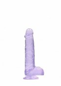 6" / 15 cm Realistic Dildo With Balls - Purple RealRock