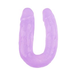 Wygięte podwójne żylaste dildo sex lesbijski 18 cm HI-Rubber