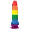 Dildo tęczowe giętkie silikonowe przyssawka 19,5cm Lovetoy