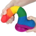 Dildo tęczowe giętkie silikonowe przyssawka 19,5cm Lovetoy