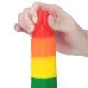 Dildo tęczowe giętkie silikonowe przyssawka 19,5cm Lovetoy