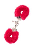 Kajdanki-METAL HANDCUFF WITH PLUSH RED Dream Toys