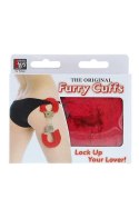 Kajdanki-METAL HANDCUFF WITH PLUSH RED Dream Toys