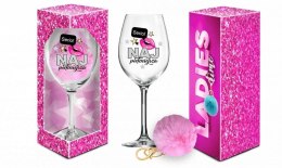 LADIES TIME - kieliszek do wina Signoria 700ml + pompon - Najpiękniejsza BGtech