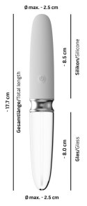 Wibrator podwójny dwustronny szklany masażer 17cm Liaison