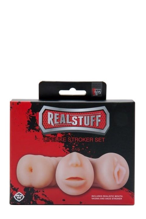 Zestaw-REALSTUFF 3 IN 1 MASTURBATORS FLESH Dream Toys