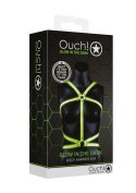 Body Harness - Glow in the Dark - Neon Green/Black - S/M Ouch!