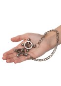 4 Point Nipple Press w Chain Black CalExotics