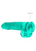 9"""" / 25 cm Realistic Dildo With Balls - Turquoise RealRock