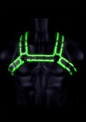 Buckle Bulldog Harness - GitD - Neon Green/Black - S/M Ouch!