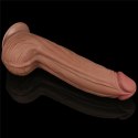 12'' King Sized Sliding Skin Dual Layer Dong Brown Lovetoy