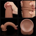 13.5'' King Sized Sliding Skin Dual Layer Dong Brown Lovetoy