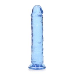 Żelowe niebieskie dildo z przyssawką waginalne i analne 20 cm RealRock