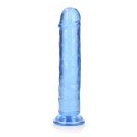 Żelowe niebieskie dildo z przyssawką waginalne i analne 22 cm RealRock