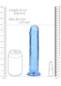 Żelowe niebieskie dildo z przyssawką waginalne i analne 22 cm RealRock