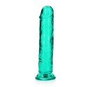 Żelowe zielone dildo z przyssawką waginalne i analne 22 cm RealRock