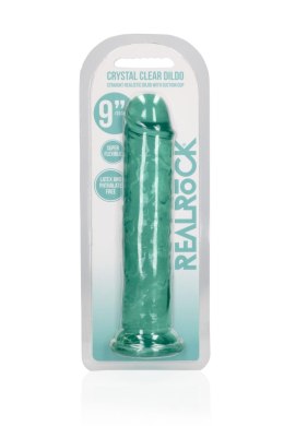 Żelowe zielone dildo z przyssawką waginalne i analne 25 cm RealRock