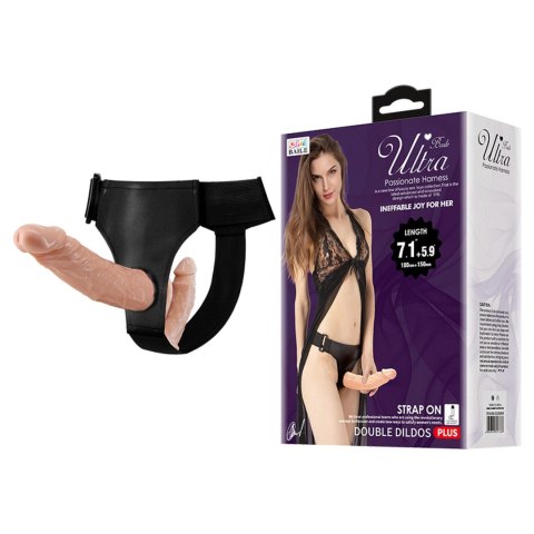 DILDO -STRAP ON DOUBLE DILDOS, 7.1''+5.9'' BAILE